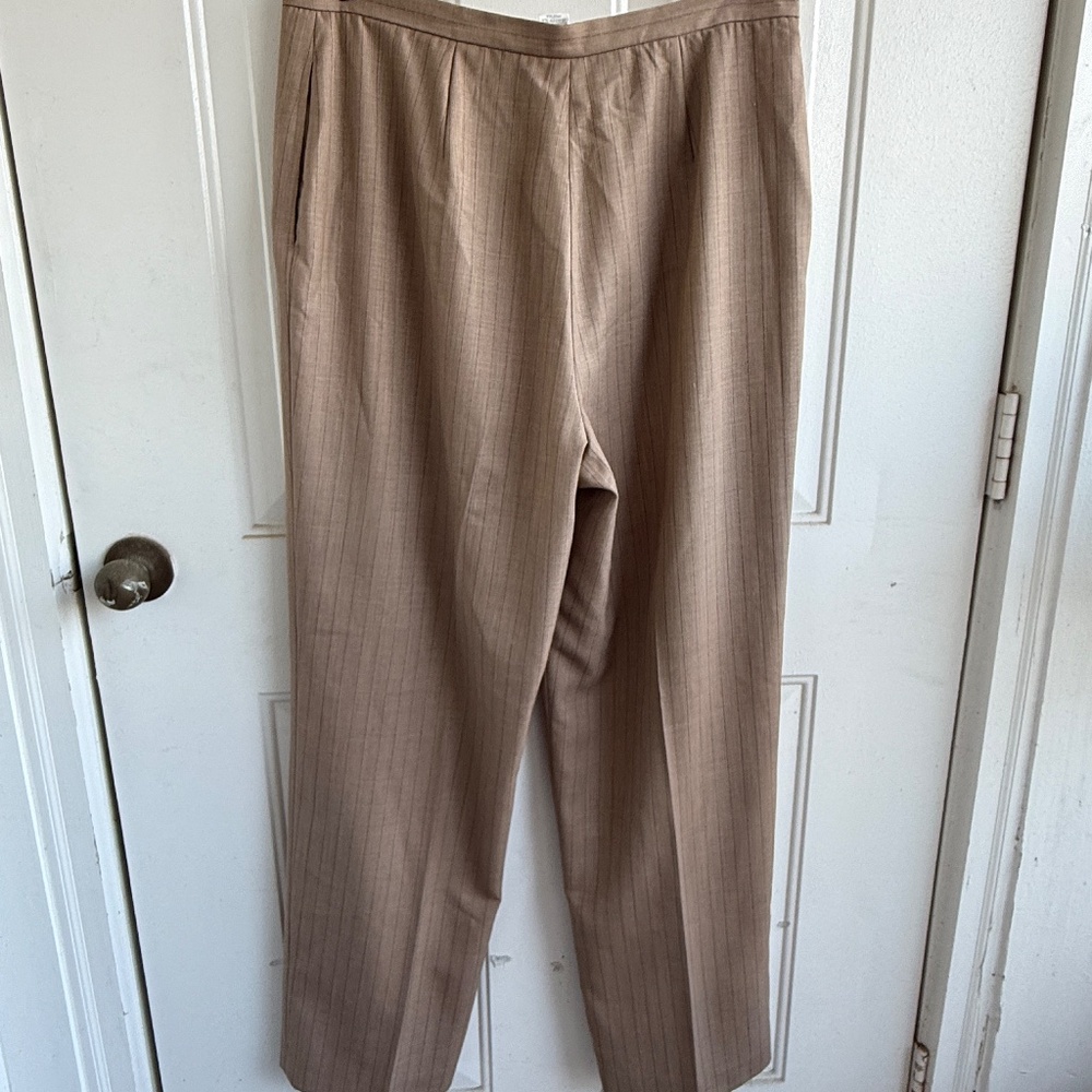 Worthington Pinstripe Pantsuit | Size 16‎ | Brown Beige | Blazer & Pants | - Picture 8 of 15